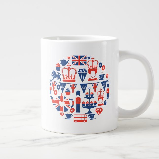 Caneca De Café Grande Ícones do Jubileu Britânico (Direita)