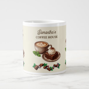 Caneca De Café Grande Identidade Visual da Padaria Vintage Brownie e Ber