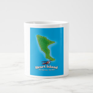 Caneca De Café Grande Ilha Hart Nova York Nova York mapa
