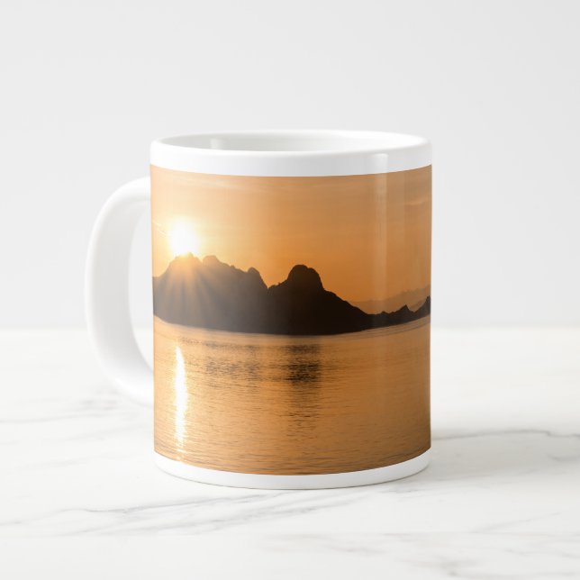 Caneca De Café Grande Ilha Komodo ao Pôr-do-Sol (Frente Esquerda)