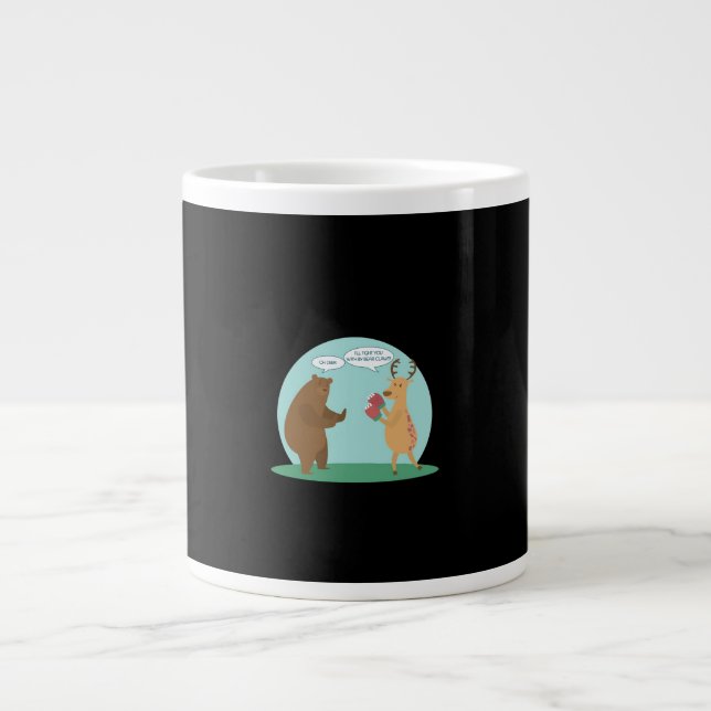 Caneca De Café Grande I'll With My Bear Hands Oh Deer Funny Creative Sty (Frente)