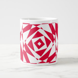 Caneca De Café Grande Ilusões de abstrato vermelho-branco