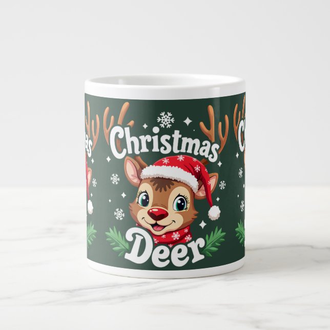 Caneca De Café Grande Ilustração Bela de Cerveja de Natal (Frente)
