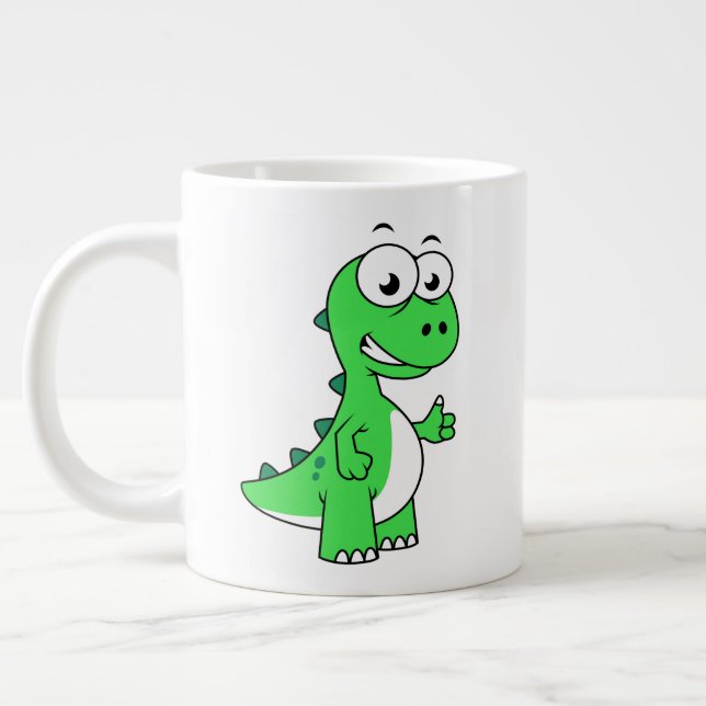 Caneca De Café Grande Ilustração Bela De Tyrannosaurus Rex. 2 (Esquerda)