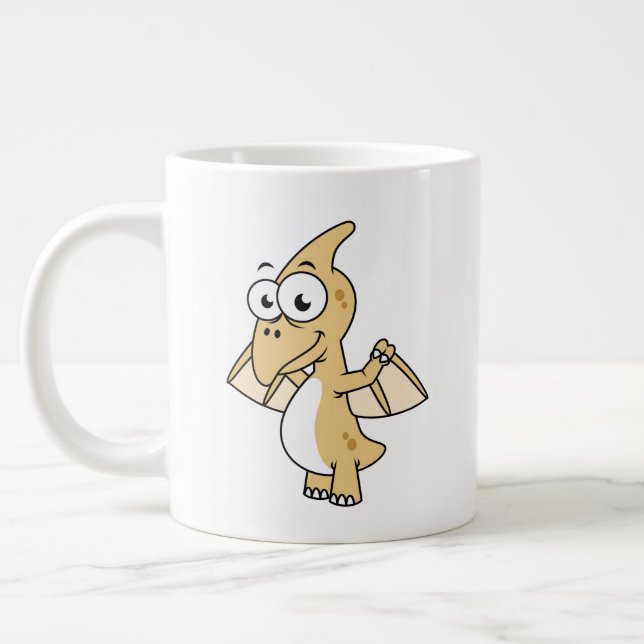 Caneca De Café Grande Ilustração Bela De Um Pterodactilo. 2 (Esquerda)