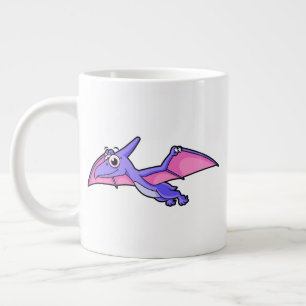Caneca De Café Grande Ilustração Bela De Um Pterodactilo Voador.