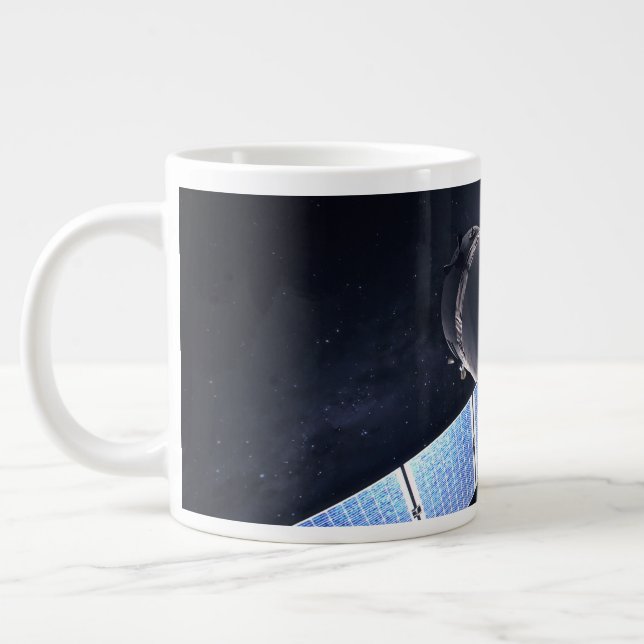 Caneca De Café Grande Ilustração Da Nave Espacial Xl Do Dragão. (Esquerda)