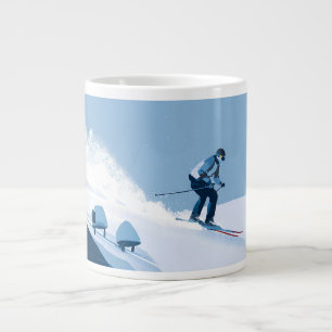Caneca De Café Grande ilustração de esportes de inverno