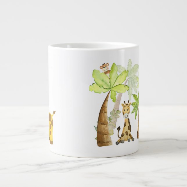 Caneca De Café Grande Ilustração de Girafa Fofa (Frente)