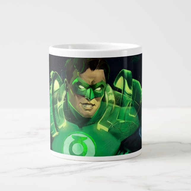 Caneca De Café Grande Ilustração de Lanterna Verde de Crise Infinita (Frente)