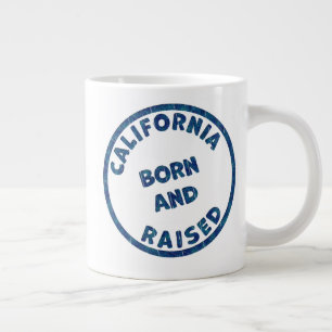 Caneca De Café Grande Ilustração de Nascido e Criado na Califórnia