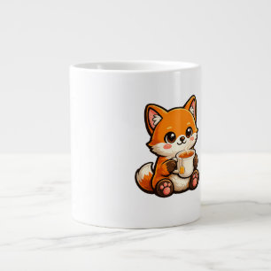 Caneca De Café Grande Ilustração de Raposa do Chá Fofa – Raposa Aconcheg