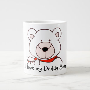 Caneca De Café Grande Ilustração de Urso Fofo Eu amo meu Papai Urso