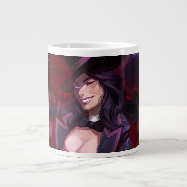Caneca De Café Grande Ilustração de Zatanna em Crise Infinita (Frente)