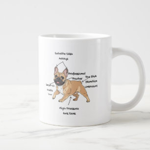 Caneca De Café Grande Ilustração Divertida da Anatomia de um Bulldog Fra
