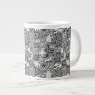 Caneca De Café Grande ilustração do padrão de rabiscos