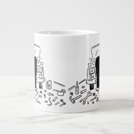 Caneca De Café Grande Ilustração Mecânica do Carro em um