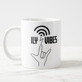 Caneca De Café Grande ILY Vibes - ASL Design