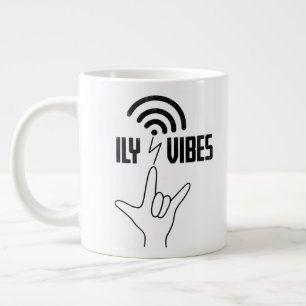 Caneca De Café Grande ILY Vibes - Design ASL