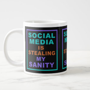 Caneca De Café Grande Imagem "Social Media" engraçada