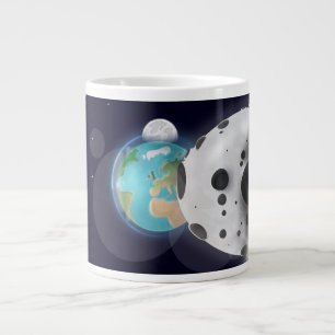 Caneca De Café Grande Impacto astroide no Planeta Terra!