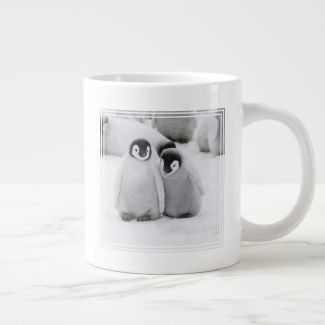 Caneca De Café Grande Imperador Pinguim Pintinho no Gelo na Antártica (Direita)
