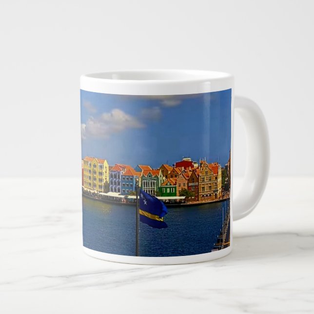 Caneca De Café Grande Impressão Curaçao (Frente Esquerda)