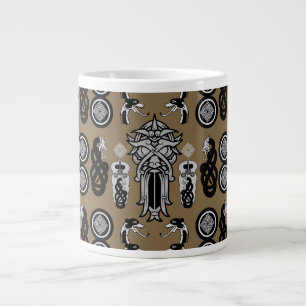 Caneca De Café Grande Impressão de Arte Anglo-Saxon Dourada
