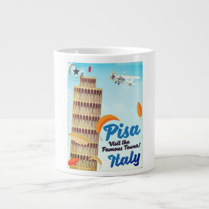 Caneca De Café Grande Impressão de férias Pisa Vintage em Torre inclinad