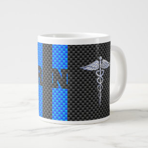 Caneca De Café Grande Impressão de fibra de carbono Caduceus Nurse RN R