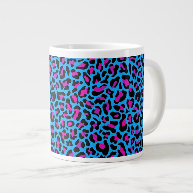 Caneca De Café Grande Impressão de leopardo (Frente Esquerda)