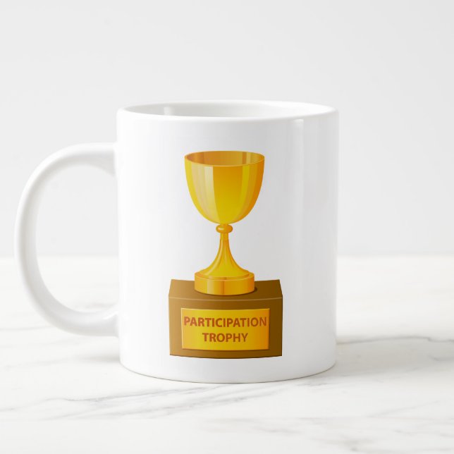 Caneca De Café Grande impressão de Troféu de Participação no Jumbo Mug (Esquerda)