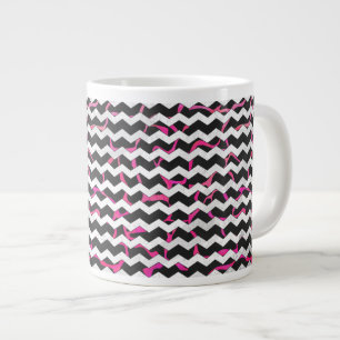 Caneca De Café Grande Impressão Girafa Rosa Choque e Preto