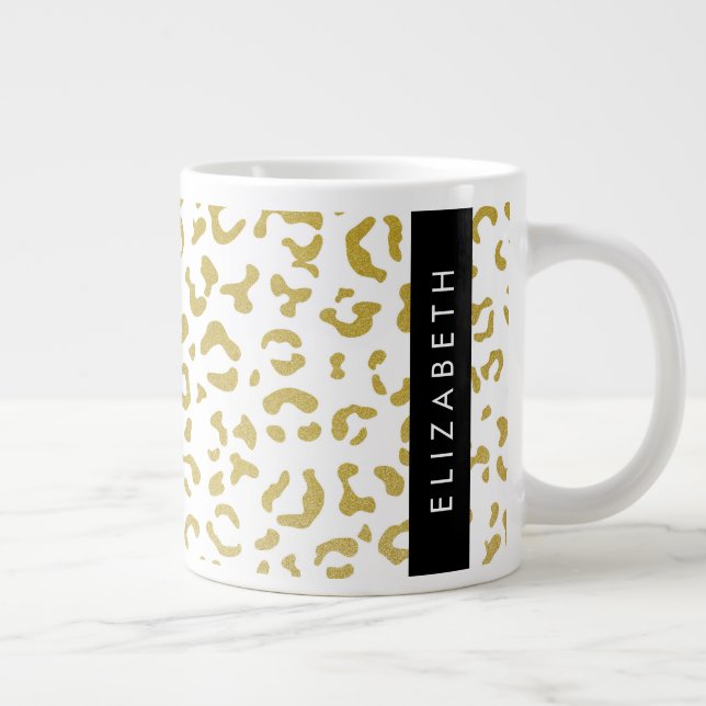 Caneca De Café Grande Impressão Leopardo, Leopardo Dourado, Literatura,  (Direita)