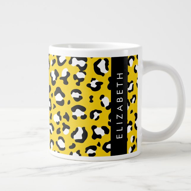 Caneca De Café Grande Impressão Leopardo, Manchas, Leopardo Amarelo, Seu (Direita)