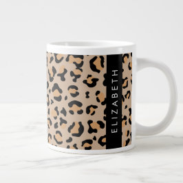 Caneca De Café Grande Impressão Leopardo, Manchas, Leopardo Marrom, Seu