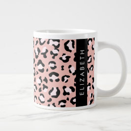 Caneca De Café Grande Impressão Leopardo, Manchas, Leopardo Rosa, Seu No