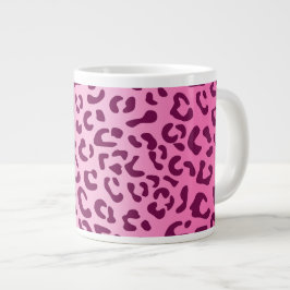 Caneca De Café Grande Impressão Leopardo Rosa-na moda