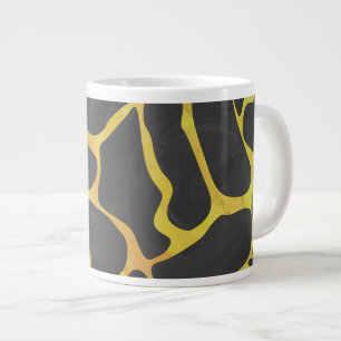 Caneca De Café Grande Impressão Preto e Amarelo de Girafa