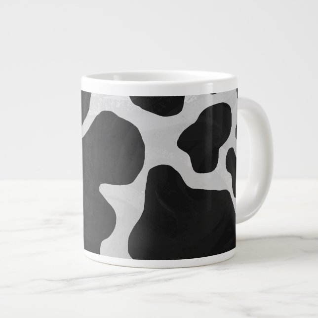 Caneca De Café Grande Impressão preto-e-branco (Frente Esquerda)