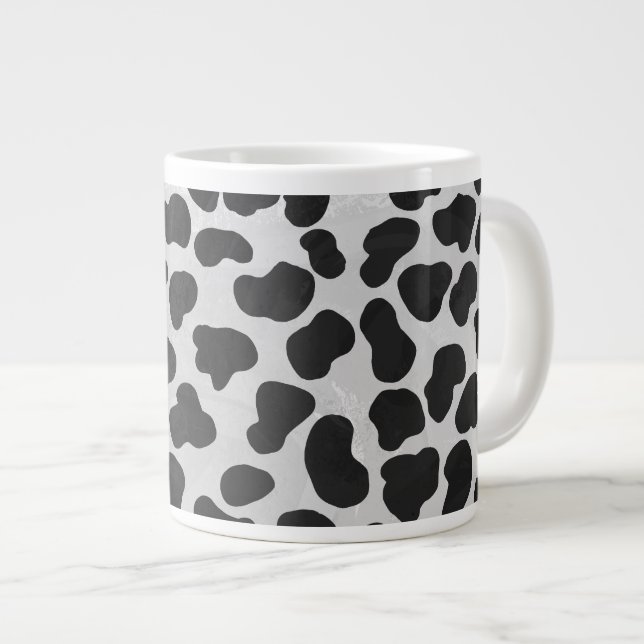 Caneca De Café Grande Impressão Preto e Branco de Dálmata (Frente Esquerda)