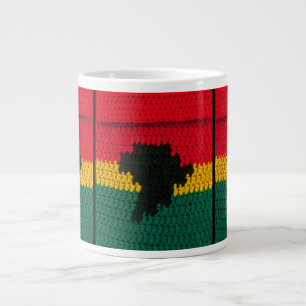 Caneca De Café Grande Impressão Verde Dourado vermelho africano