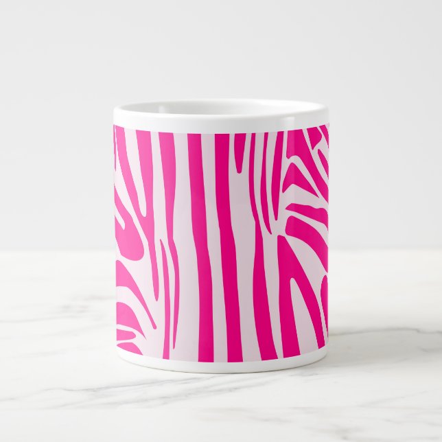 Caneca De Café Grande Impressão zebra rosa (Frente)
