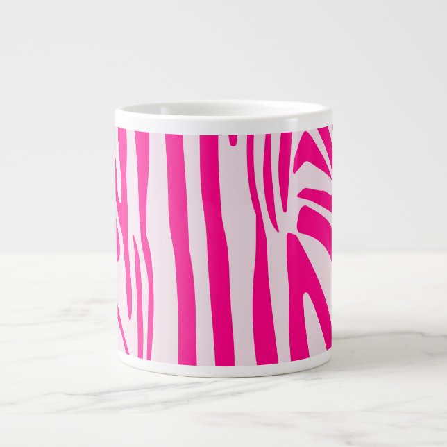 Caneca De Café Grande Impressão zebra rosa (Frente)