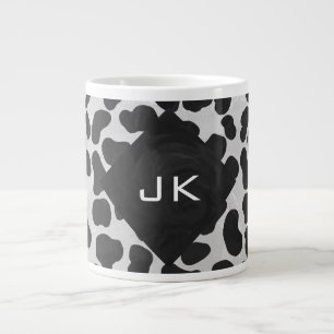 Caneca De Café Grande Impressões Dalmáticos, de preto e branco