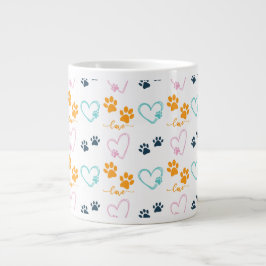 Caneca De Café Grande Impressões de Patinhas Amante de Cachorro Fofo