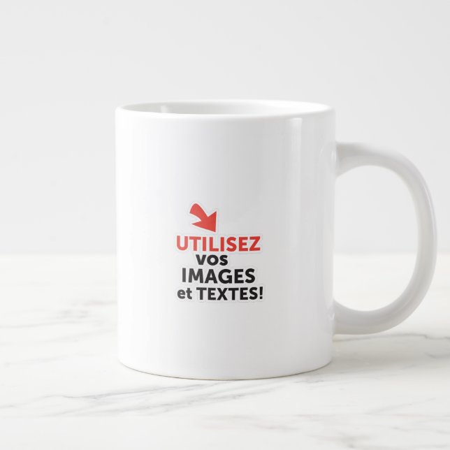 Caneca De Café Grande Imprimer vos conceptions en ligne en français (Direita)