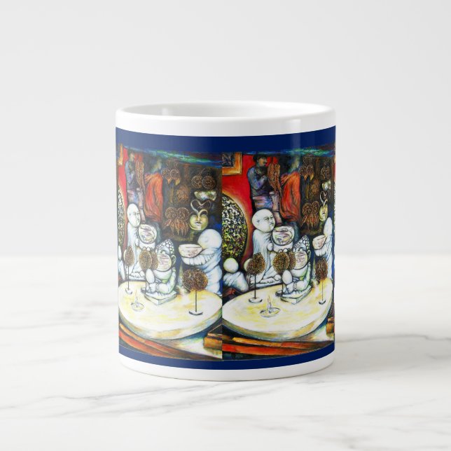 Caneca De Café Grande Inabalável pelo desafio (Frente)