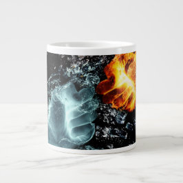 Caneca De Café Grande incêndio e água
