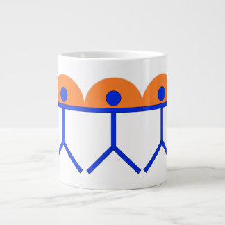 Caneca De Café Grande Índigo Homem Azul e Sol Laranja